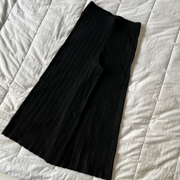 Twin-set Knitted Crop Trousers Black & Metallic Size Small - Picture 6 of 11